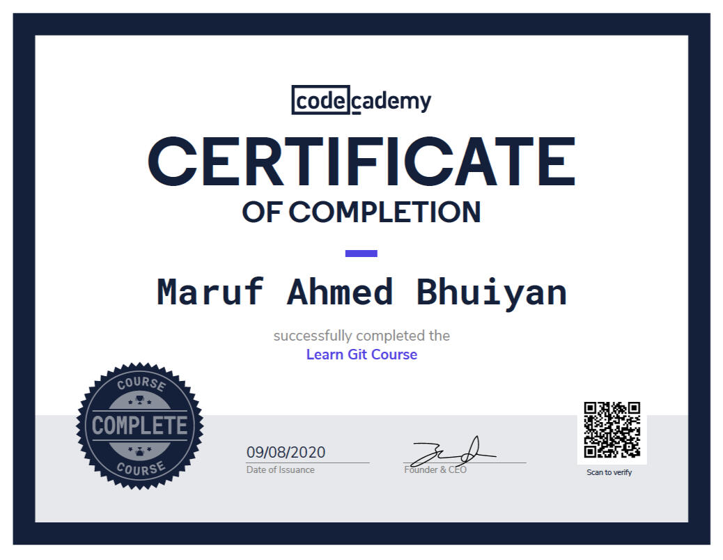 Certificate Learn Git